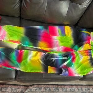 Zumba Fitness Neon Multicolor Tie-Dye Track Pants